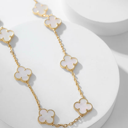 [Amore Jewels]CLOVER 10 MOTIFS WHITE MOTHER OF PEARL NECKLACE
