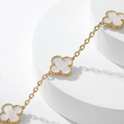 [Amore Jewels]CLOVER 10 MOTIFS WHITE MOTHER OF PEARL NECKLACE