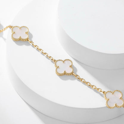 [Amore Jewels]CLOVER 10 MOTIFS WHITE MOTHER OF PEARL NECKLACE