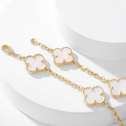[Amore Jewels]CLOVER 10 MOTIFS WHITE MOTHER OF PEARL NECKLACE