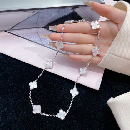 [Amore Jewels]CLOVER 10 MOTIFS WHITE MOTHER OF PEARL NECKLACE