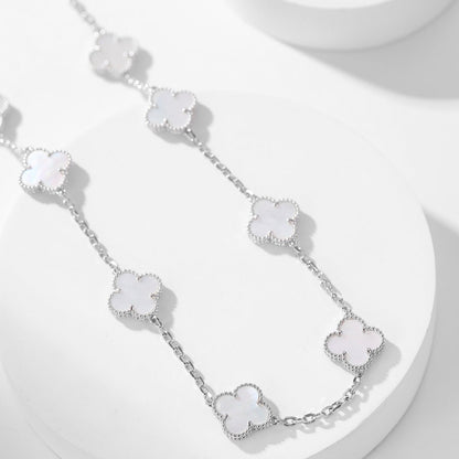 [Amore Jewels]CLOVER 10 MOTIFS WHITE MOTHER OF PEARL NECKLACE