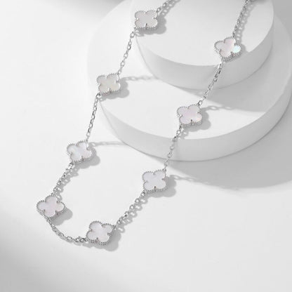[Amore Jewels]CLOVER 10 MOTIFS WHITE MOTHER OF PEARL NECKLACE