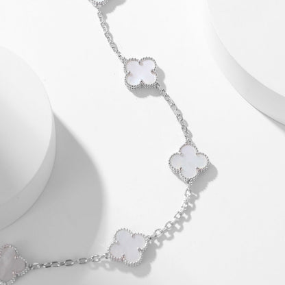 [Amore Jewels]CLOVER 10 MOTIFS WHITE MOTHER OF PEARL NECKLACE