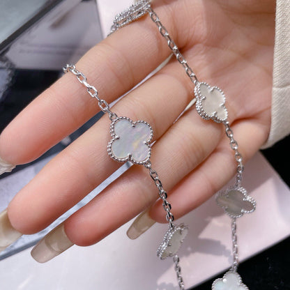 [Amore Jewels]CLOVER 10 MOTIFS WHITE MOTHER OF PEARL NECKLACE