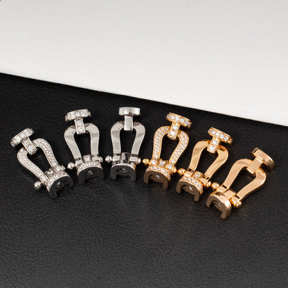 [Amore Jewels]FORCE LARGE HORSESHOE HALF DIAMOND BRACELET SILVER