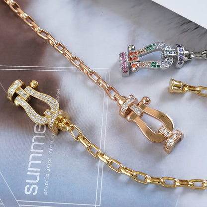 [Amore Jewels]FORCE LARGE HORSESHOE CLASP  METAL BRACELET