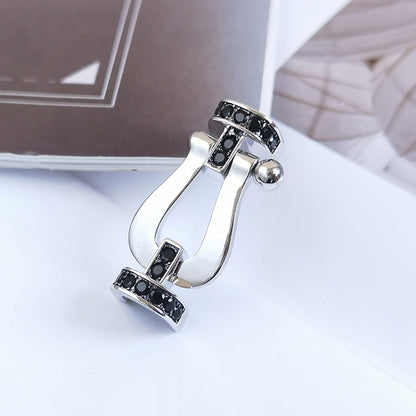 [Amore Jewels]FORCE LARGE HORSESHOE BLACK DIAMOND BRACELET SILVER