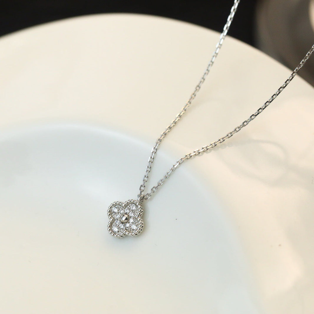 [Amore Jewels]CLOVER MINI 9.5MM PENDANT DIAMOND NECKLACE