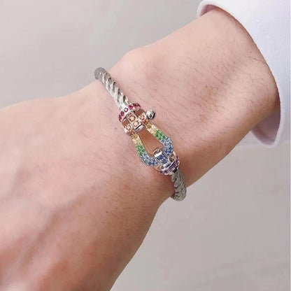 [Amore Jewels]FORCE LARGE HORSESHOE  COLORED DIAMOND BRACELET ROSE GOLD