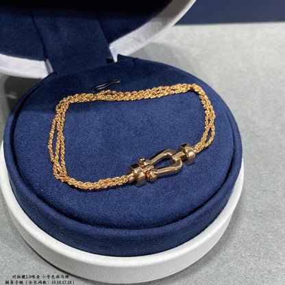 [Amore Jewels]FORCE SMALL HORSESHOE  DIAMOND CHAIN ROPE BRACELET