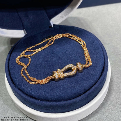 [Amore Jewels]FORCE SMALL HORSESHOE  DIAMOND CHAIN ROPE BRACELET