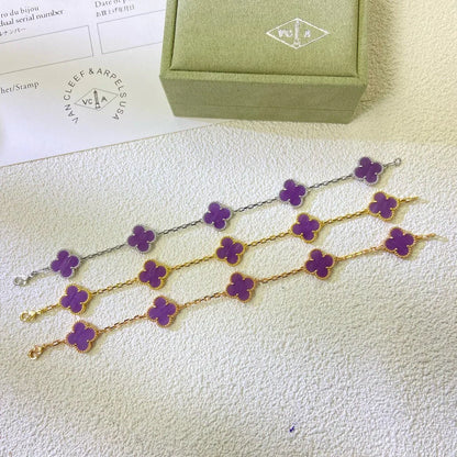 [Amore Jewels] CLOVER 5 MOTIF VIOLET BRACELET COLLECTION