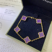 [Amore Jewels]CLOVER  5 MOTIFS  PURPLE VIOLET BRACELET