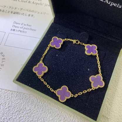 [Amore Jewels] CLOVER 5 MOTIF VIOLET BRACELET COLLECTION