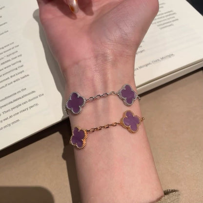 [Amore Jewels]CLOVER  5 MOTIFS  PURPLE VIOLET BRACELET