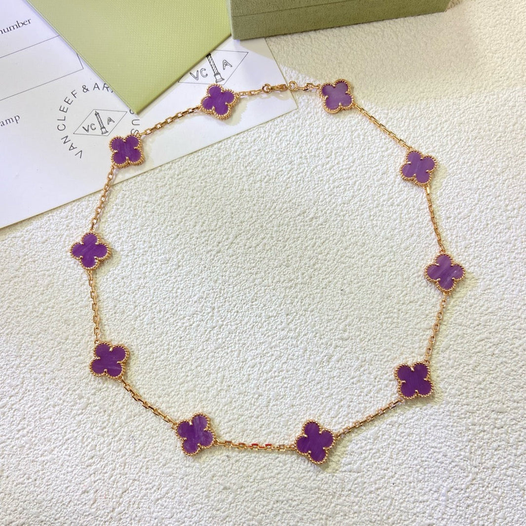 [Amore Jewels]CLOVER 10 MOTIFS  PURPLE VIOLET  NECKLACE