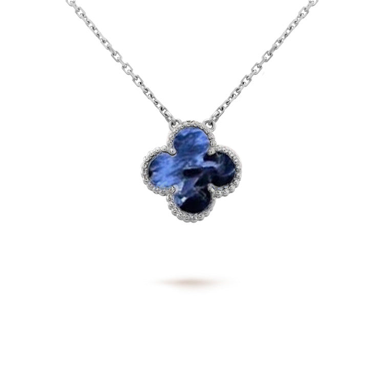 [Amore Jewels]CLOVER 15MM PIETERSITE NECKLACE SILVER