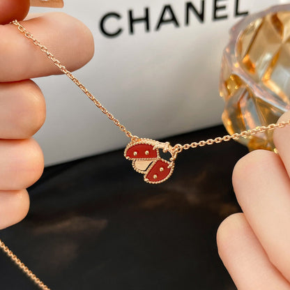 [Amore Jewels]LUCKY  CARNELIANS LADYBUG NECKLACE
