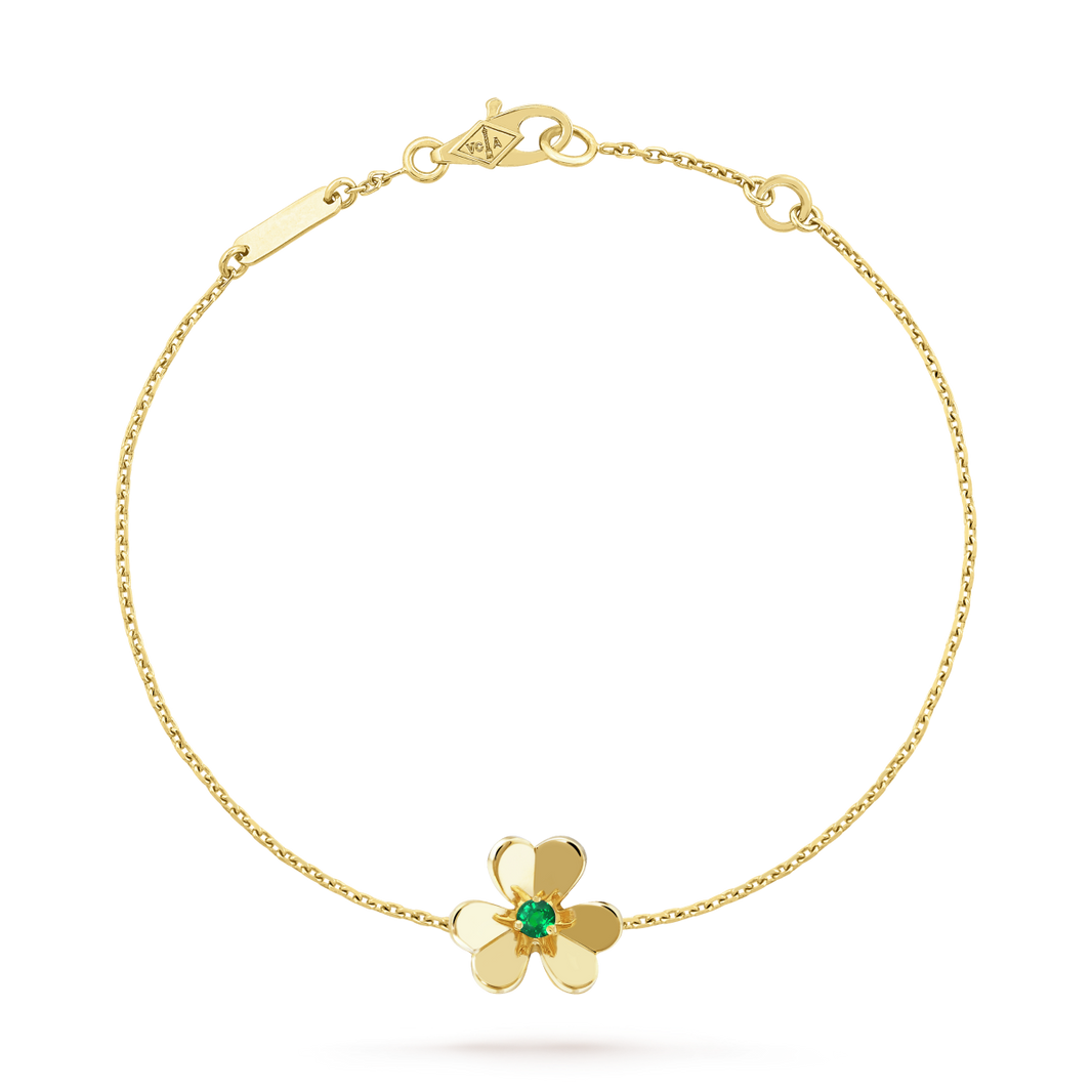 [Amore Jewels]FRIVOLE GOLD FLOWER PINK MALACHITE BRACELET