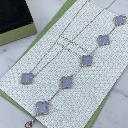 [Amore Jewels] CLOVER 5 MOTIF PURPLE CHALCEDONY BRACELET COLLECTION
