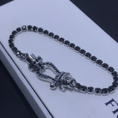 [Amore Jewels]FORCE  LARGE HORSESHOE FULL DIAMOND TENNIS BRACELET
