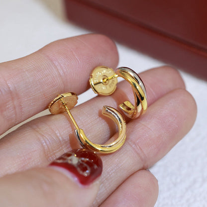 [Amore Jewels]TRINITY ON DIAMOND MINI EARRINGS