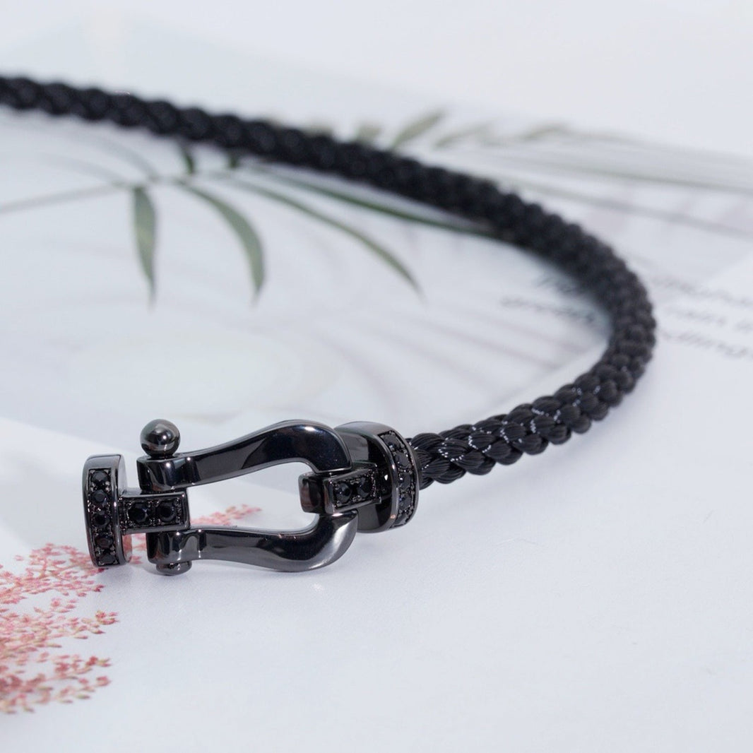[Amore Jewels]FORCE LARGE SERIES HORSESHOE BLACK SAMURAI BRACELET