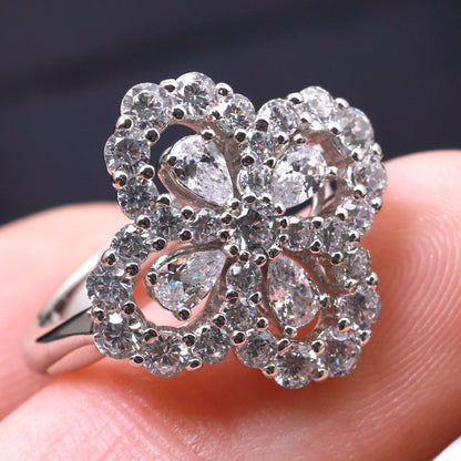 [Amore Jewels]LOOP RING FULL MOTIF DIAMOND 16MM SILVE