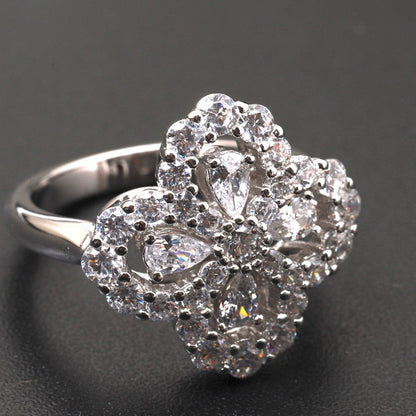 [Amore Jewels]LOOP RING FULL MOTIF DIAMOND 16MM SILVE