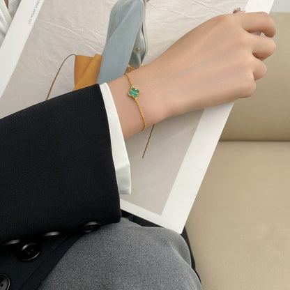 [Amore Jewels]CLOVER BRACELET MALACHITE 1 MOTIF
