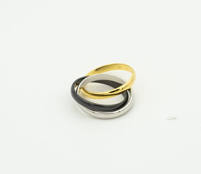 [Amore Jewels]TRINITY RING BLACK GOLD SILVER