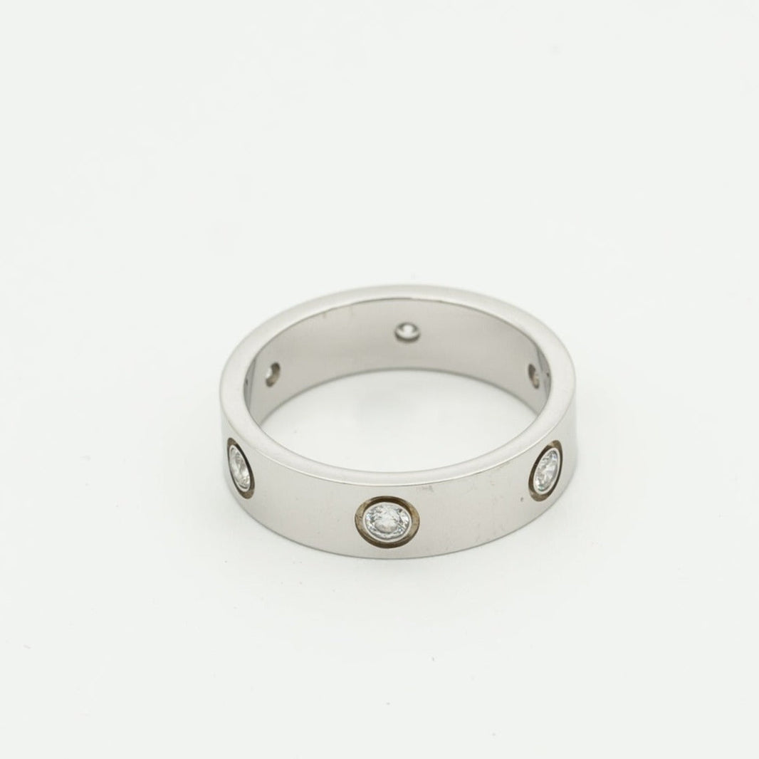 [Amore Jewels]LOVE RING 5.5MM 6 DIAMONDS SILVER