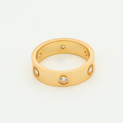 [Amore Jewels]LOVE RING 5.5MM 6 DIAMONDS PINK GOLD