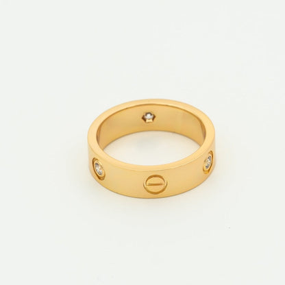 [Amore Jewels]LOVE RING 5.5MM 3 DIAMONDS PINK GOLD