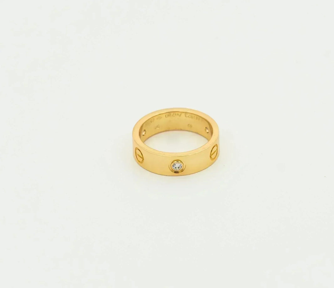 [Amore Jewels]LOVE RING 5.5MM 3 DIAMONDS GOLD