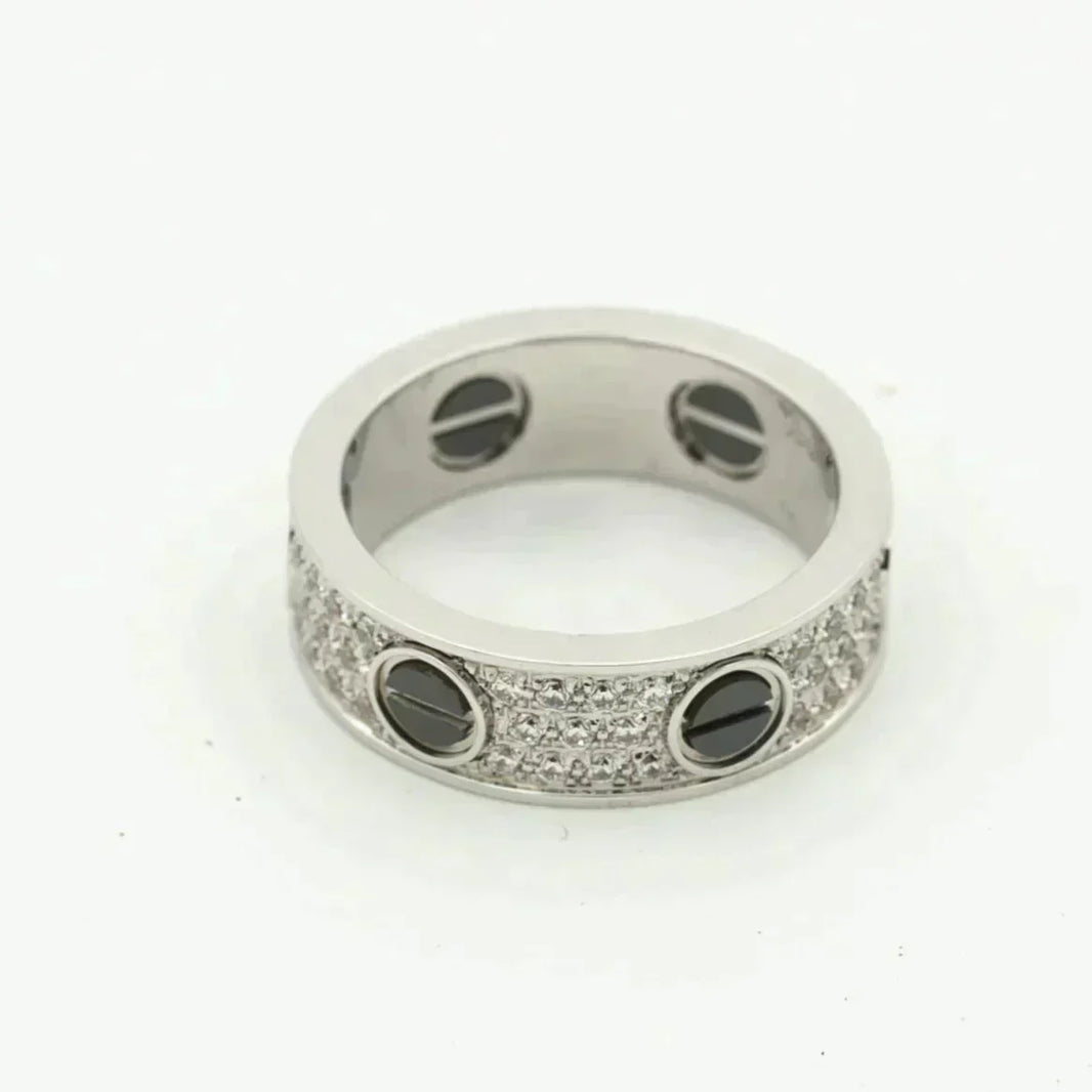[Amore Jewels]LOVE RING 5.5MM DIAMONDS PAVED CERAMIC
