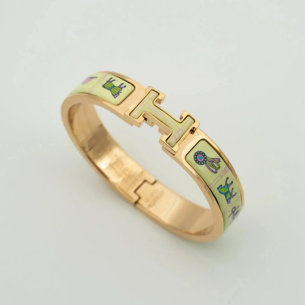[Amore Jewels]H PINK GOLD BRACELET CREAM CERAMIC