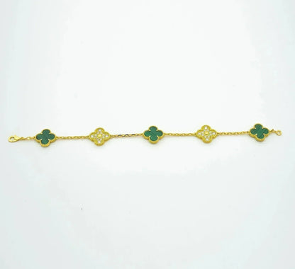[Amore Jewels] CLOVER 5 MOTIF MALACHITE BRACELET COLLECTION