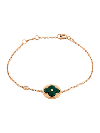 [Amore Jewels]SUN MALACHITE 1 DIAMOND PINK GOLD BRACELET