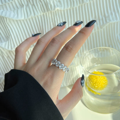 [Amore Jewels]Dainty Elongated Cushion Cut Tennis Ring
