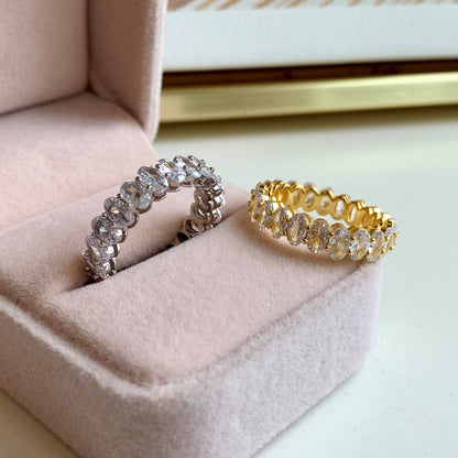 [Amore Jewels]Ornate Oval Cut Tennis Ring