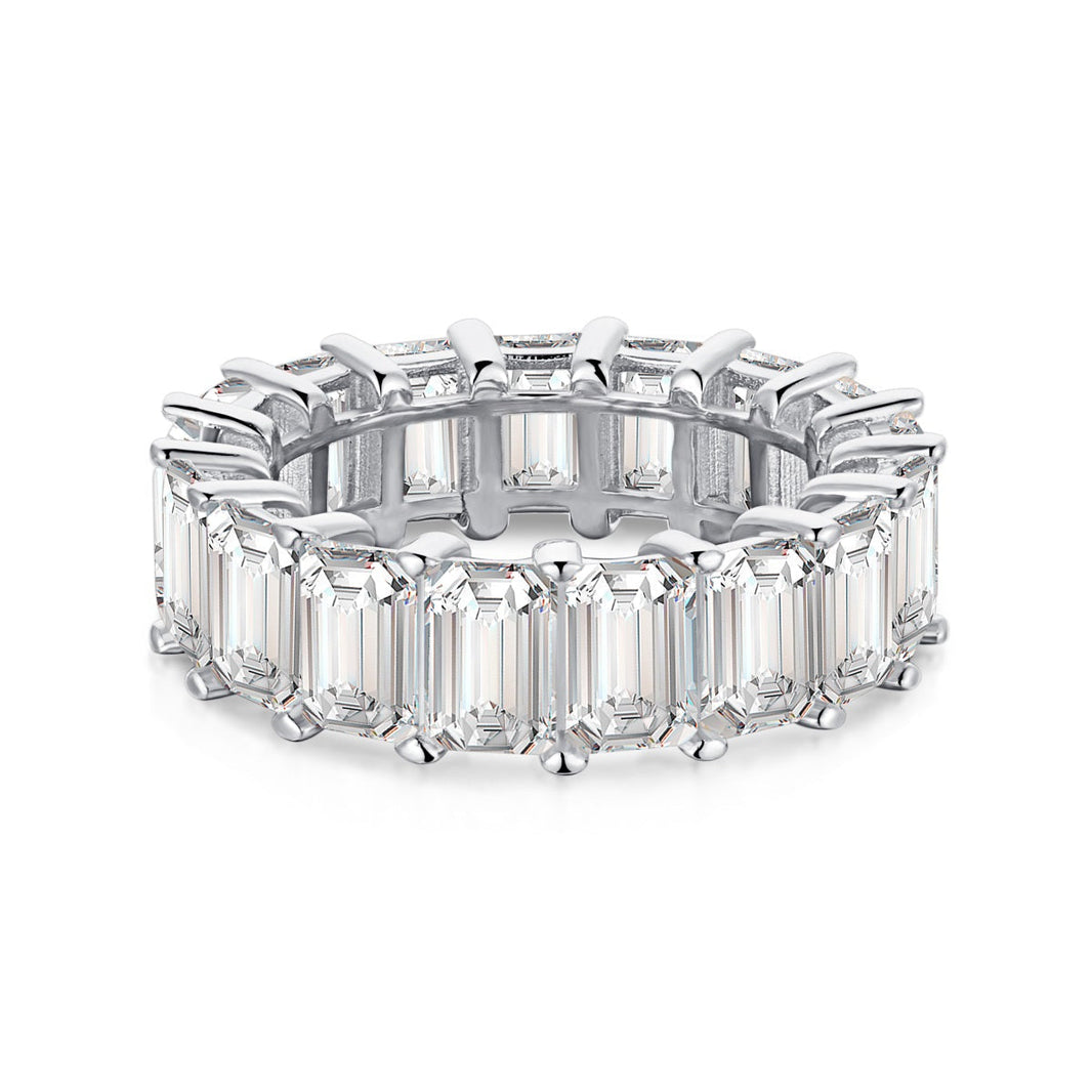 [Amore Jewels]0.75 Carat Elegant Emerald Cut Tennis Ring