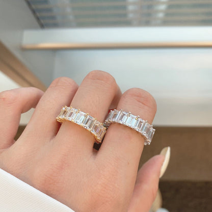 [Amore Jewels]0.75 Carat Elegant Emerald Cut Tennis Ring