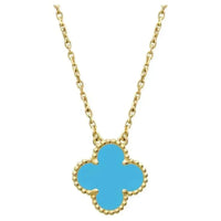 [Amore Jewels]CLOVER 15MM VINTAGE TURQUOISE NECKLACE
