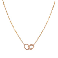 [Amore Jewels]LOVE NECKLACE DOUBLE RING PINK GOLD