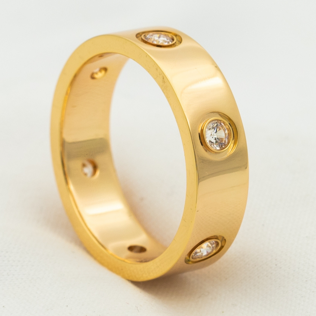 [Amore Jewels]LOVE RING 5.5MM 6 DIAMONDS PINK GOLD