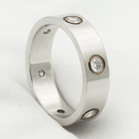 [Amore Jewels]LOVE RING 5.5MM 6 DIAMONDS SILVER