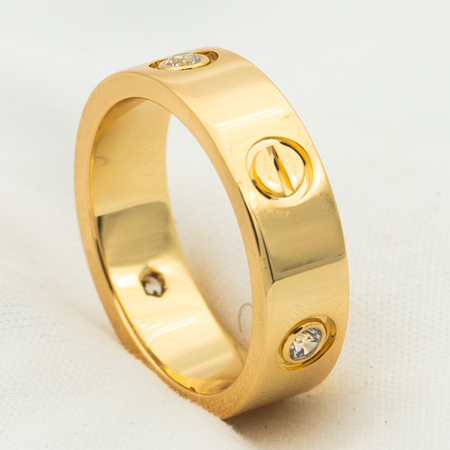[Amore Jewels]LOVE RING 5.5MM 3 DIAMONDS PINK GOLD
