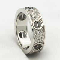 [Amore Jewels]LOVE RING 5.5MM DIAMONDS PAVED CERAMIC